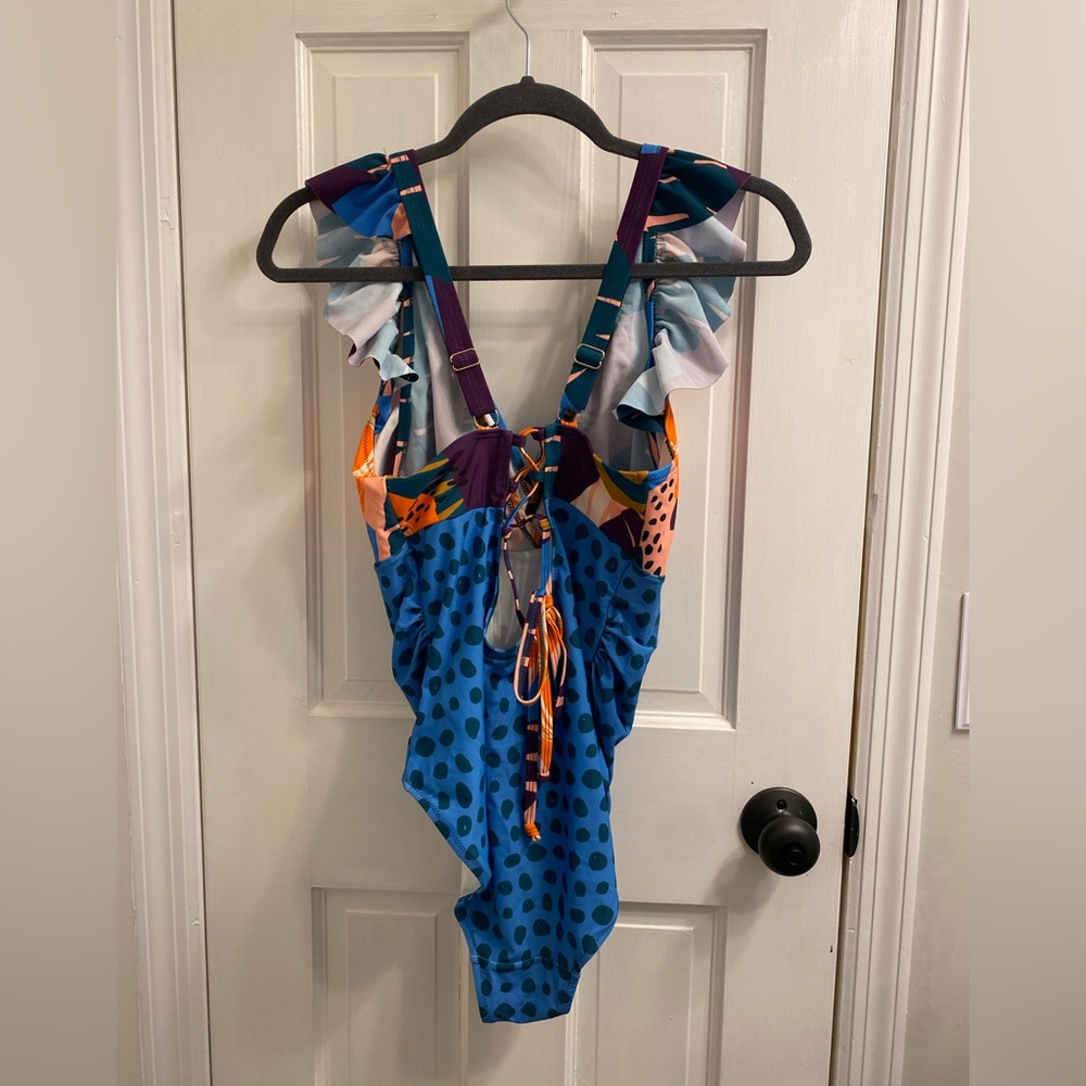 Latched Mama Multicolor Ruffle One Piece Swimsuit - Picture 2 of 2